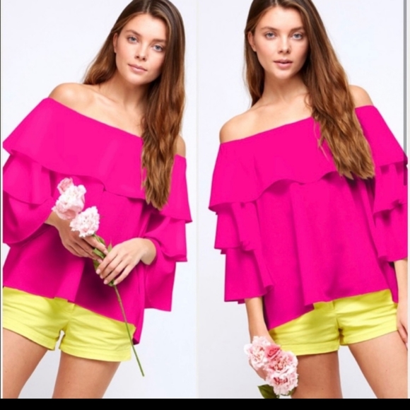 vale marie Tops - Fuchsia Blouse